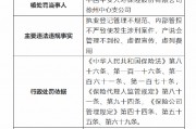 平安人壽徐州中心支公司被罰27萬元：因執(zhí)業(yè)登記管理不規(guī)范 內部管控不嚴致使發(fā)生涉刑案件等違法違規(guī)事實