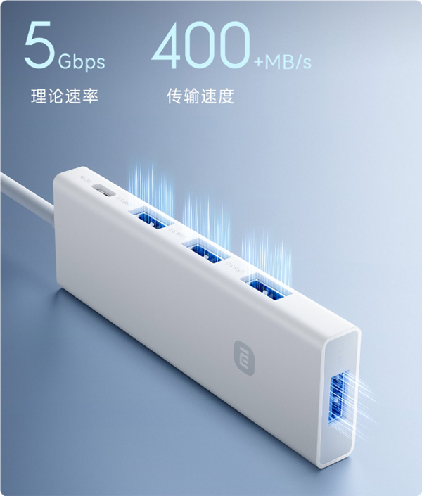 49元！小米四合一雙頭分線器開售：四口USB 3.0可同時傳輸