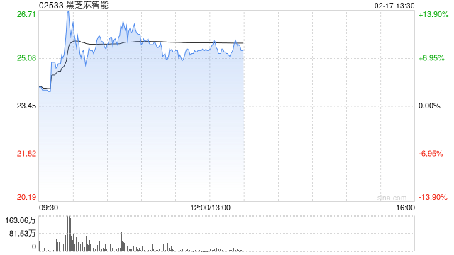 黑芝麻智能盤中漲近14% 公司與比亞迪是長期戰(zhàn)略合作關系